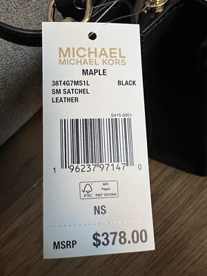 ミネラル NWT Michael Kors Small Black Leather Satchel w Gold Accents | eBay