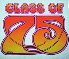 Class Of 75 Vintage 70's Roach T-Shirt transfer Iron on. X 89