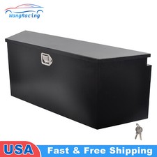 49 X 15 X 18.5 Black Steel Trailer Tongue Tool Box Truck Bed Storage W Lock 49 X 15 X 18.5 Black Steel Trailer Tongue Tool Box Truck Bed Storage W Lock