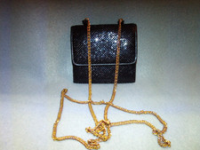 Whiting and Davis  Black sequin evening bag/wallet