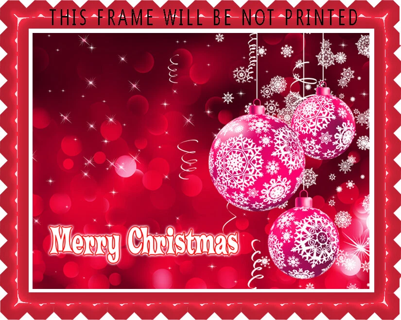EDIBLE PRINTS ON CAKE INC. Christmas (Nr9) -Edible Cake Topper or Cupcake Topper
