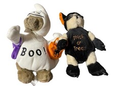 Halloween Bears In Costumes Ghost And Cat