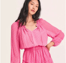 Loveshack Fancy popover tiered babydoll dress size S