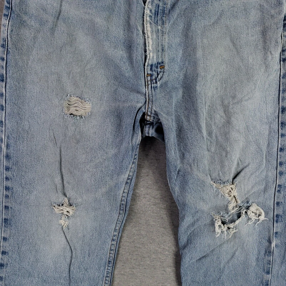 Vintage Faded Glory 32x30 Relaxed Fit Blue Jeans Distressed Soft Faded Grunge - Image 3 of 4