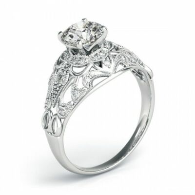 luxury round 925 sterling silver wedding ring set ... - Grandado