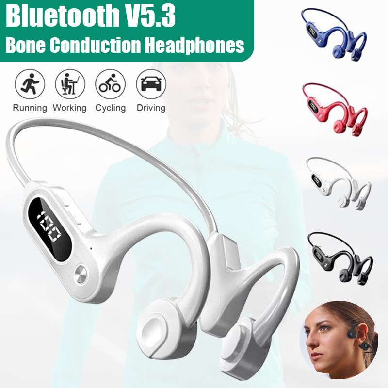 Bone Conduction Headphones Bluetooth 5.3 Wireless Earbuds Outdoor Sport Headset