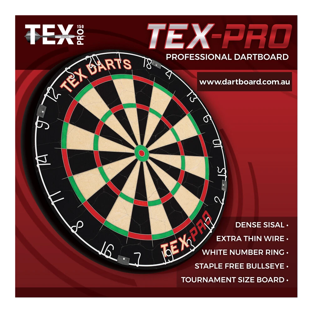 TEX PRO Competition Bristle Dart Board Free Darts Man Cave Bar Room | eBay