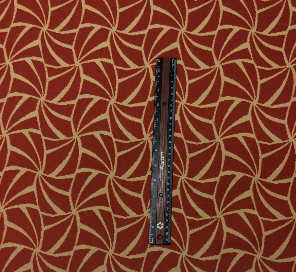 OUTDURA SHOWBOAT MANDARINA NARANJA GEOMÉTRICO TELA EXTERIOR POR YARDA 54"W Foto 3 de 4