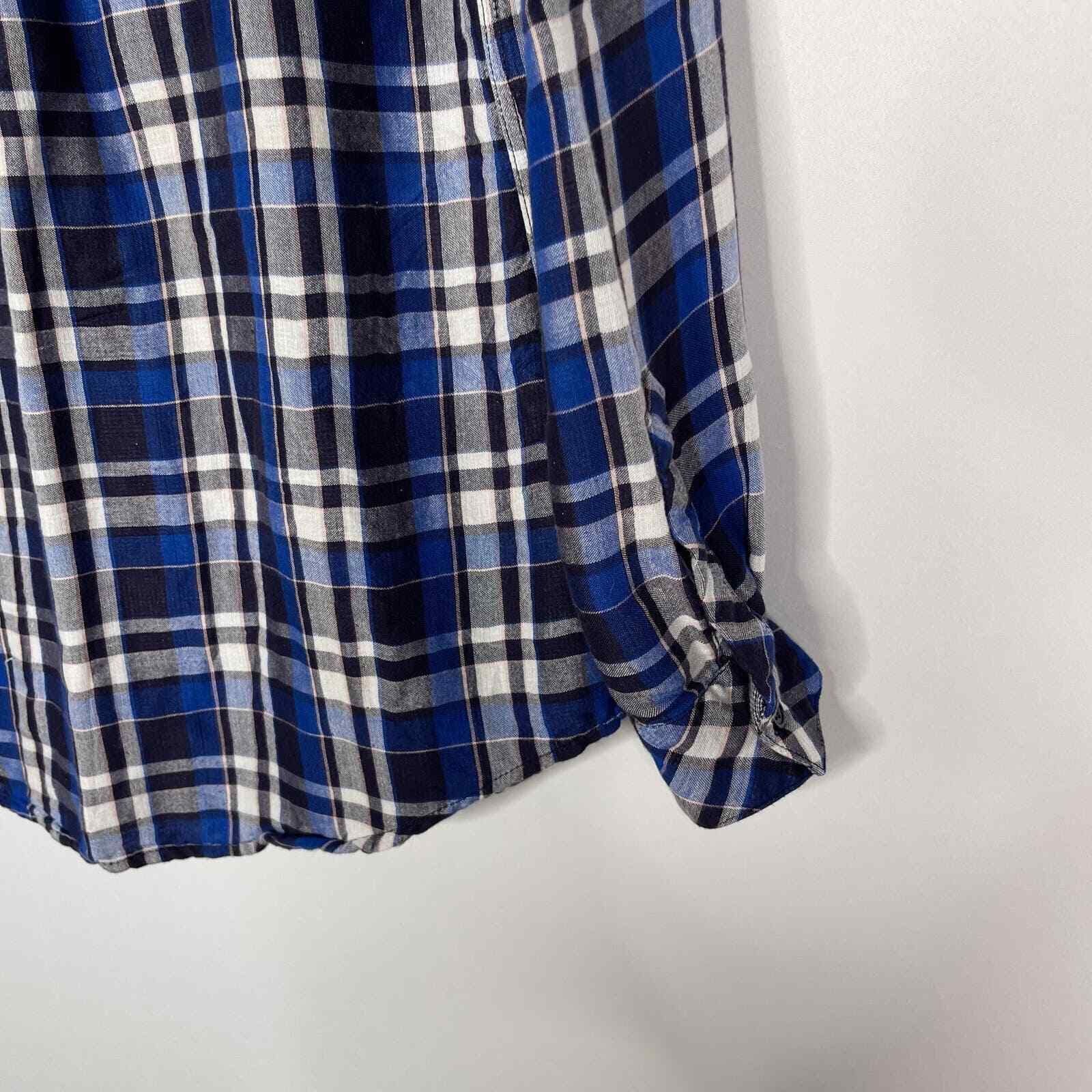 Rails Small Blue White Plaid Long Sleeve Flannel … - image 5