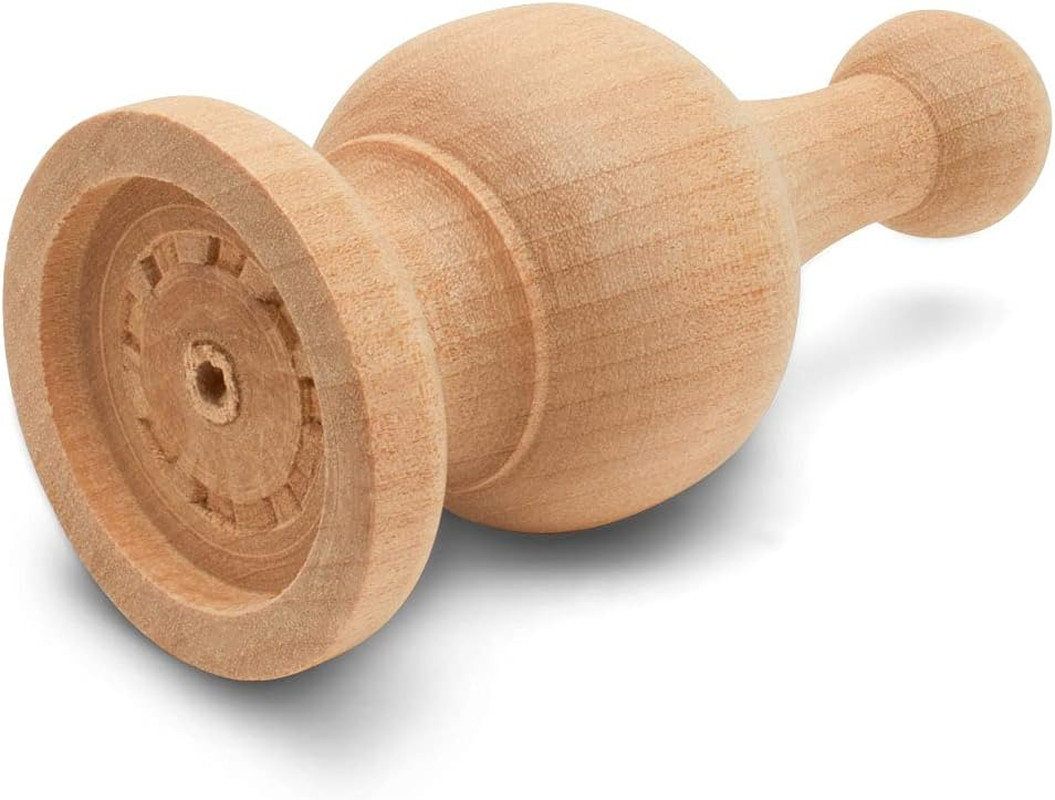 Unfinished Wood Finials Decorative, 4-1/4 Inch, for Bed Post Finial, Curtain Rod