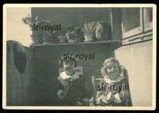1929 - Two Pretty Girls with Flower Wreath in Hair - 1920s - Photo 8x6cm