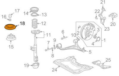NEW MB C W203 FRONT SUSPENSION STRUT MOUNT PLATE A2033211484 OEM 
