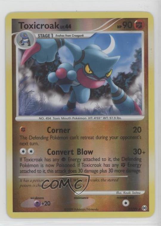 2009 Pokémon Platinum - Arceus Reverse Foil Toxicroak #11 0dk