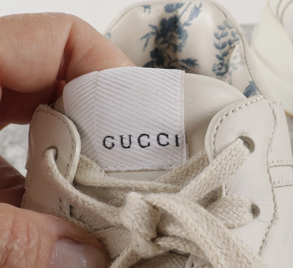 Tênis Feminino Gucci Couro Rhyton Marfim Tamanho 39.5 Glitter Estampa Multicolorida - Imagem 3 de 4