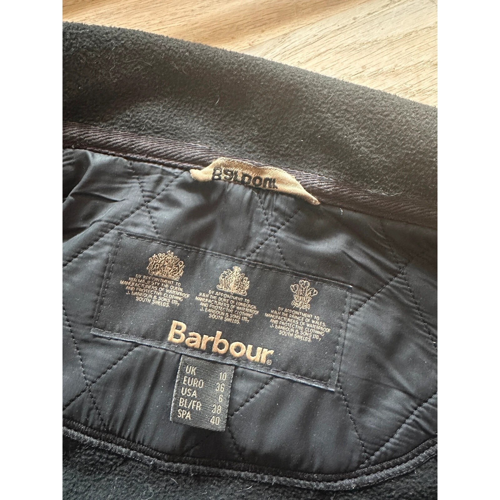 Barbour quilted jacket size 10 Navy image 7