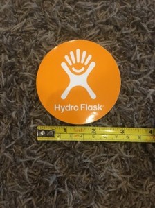 Hydro Flask Orange Round Sticker Decal Approx 3”