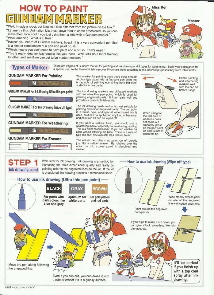 Gundam Marker Set 6 Stück - Ultrafeine Modellbau Marker
