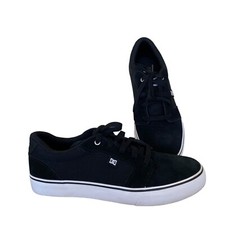 DC Anvil Mens Black Leather Suede Canvas Skateboard Skate Shoe Low Top Size 10