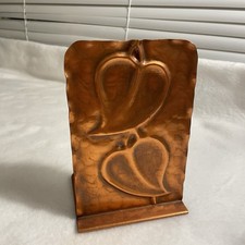 Single Craftsmen Handmade Copper Bookend Leaf Leaves Design Made In USA