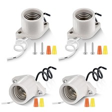 Surface Mount Light Socket,E26 Medium Screw Porcelain Bulb Socket,Cleat Lamp ...