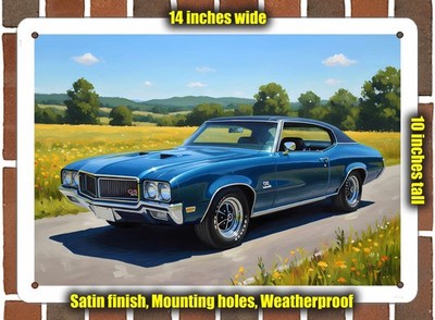 Metal Sign - 1970 Buick GS455 Stage 1 4 Oil Painting - 14x10