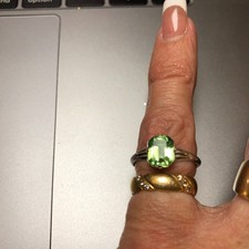 Beautiful Sterling Silver Green Gemstone Ring