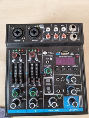 4 Kanal bluetooth Mixer USB Live Studio Audio Mischpult DJ Konsole Soundboard DE