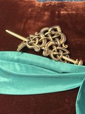 Silver Toned Celtic Knot Metal Viking Filigree Hair Slide Stick Clip Barrette