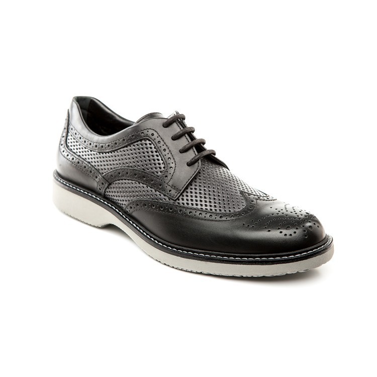 SAOLA Scarpe stringate HOGAN uomo stile derby moderno in pelle nera taglia EU 43