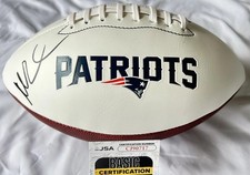 Mike Vrabel Signed New England Patriots White Panel Football Autographed JSA COA