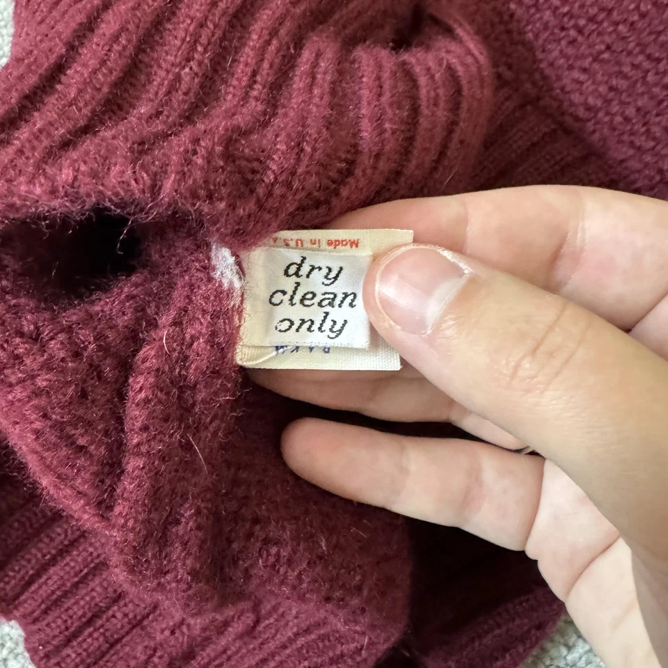 Vintage Pendleton Sweater Mens Large Burgundy Wool Crewneck Raglan Made USA 90s - Image 4 of 4