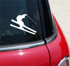 SNOW SKIING #1 POWDER SKI SKIER SKIS GRAPHIC DECAL STICKER ART CAR WALL DECOR