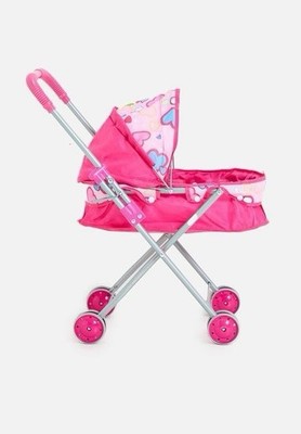 Rosa Spielzeug Puppenwagen Kinderwagen Faltbar Mädchen Kinderbuggy Rollenspiel für Kinder