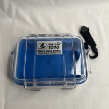 Pelican 1010 Micro Case, Blue/Clear 1010-026-100 Small Locked Protective Plastic