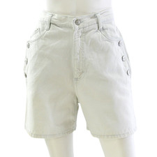 90s Vintage Gitano Sailor Denim Shorts Womens S High Waist Side Button Cotton 6