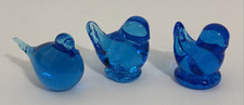 Vintage Bluebirds Of Happiness Art Glass Figurines Signed Leo Ward  Ron Ray