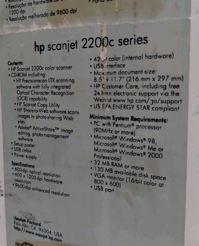 HP Scanjet 2200c Scanner Flatbed Open Box Scan/Copy USB Power Supply HTF - Picture 4 of 6