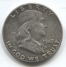 1949 -  FRANKLIN HALF DOLLAR -90 % SILVER - LOT # 337