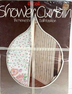 NEW Excell Home Fashions Shower Curtain Pink & White Floral VTG 70''x72''