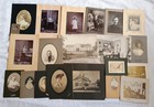Antique Mounted Photo Lot Photograph People Portrait House etc