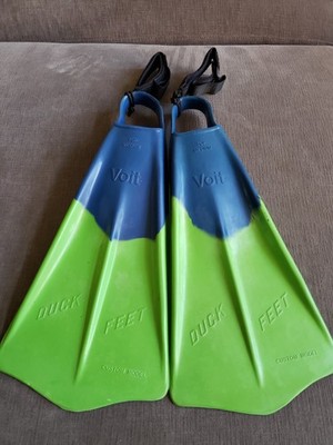 Vintage Voit Duck Feet Swim Fins With Ankle Leashes! - Size Medium
