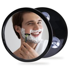 YoHumk Fogless Shower Mirror for Shaving and Makeup with 6.6"L x 6.6"W, Black