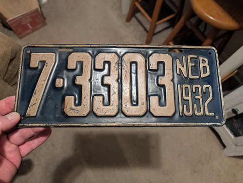 1932 NEBRASKA LICENSE PLATE