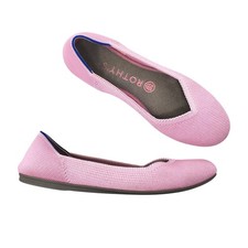 Rothy s The Flat Round Toe Slip On Ballet Shoes Begonia Pink Knit Casual Size 7
