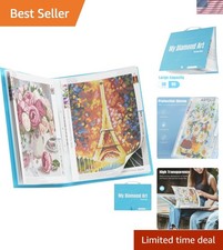 A2 Storage Book for Diamond Art Kits, Diamond Art Portfolio Folder with 30 Po...