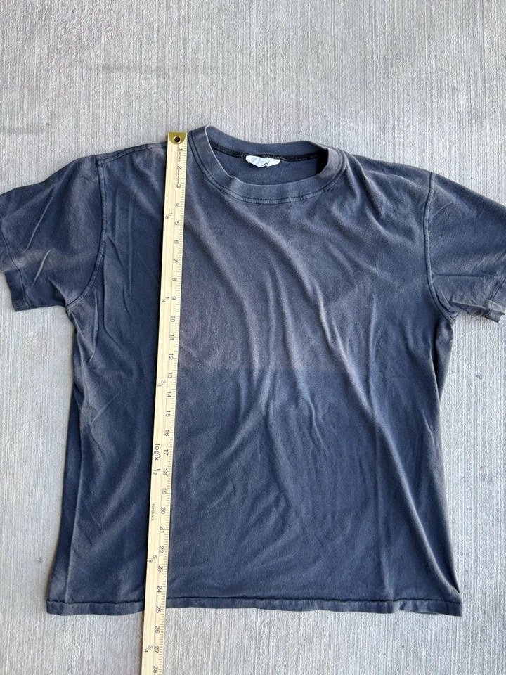 Vintage 80s 90s Blank T Shirt Vtg Distressed Paper Thin Work Tee XL  - Image 4 of 4