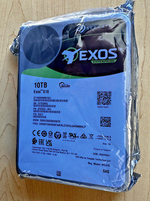 Seagate ST10000NM015G  EXOS X18 10TB 7.2K 12Gb SAS 3.5'',  MFR Warranty 06/2027