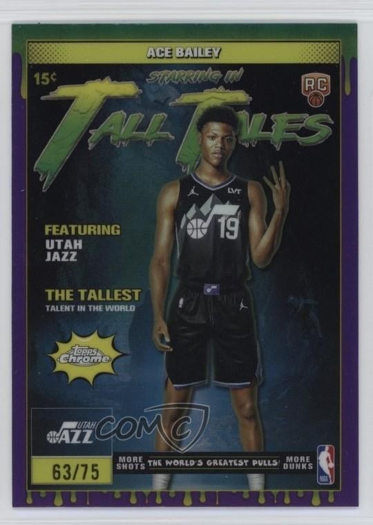 2025-26 Topps Chrome Tall Tales Purple Refractor 63/75 Ace Bailey Rookie RC 0w27