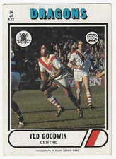 1976 Nrl Rugby League Scanlens (26) Ted GOODWIN Dragons