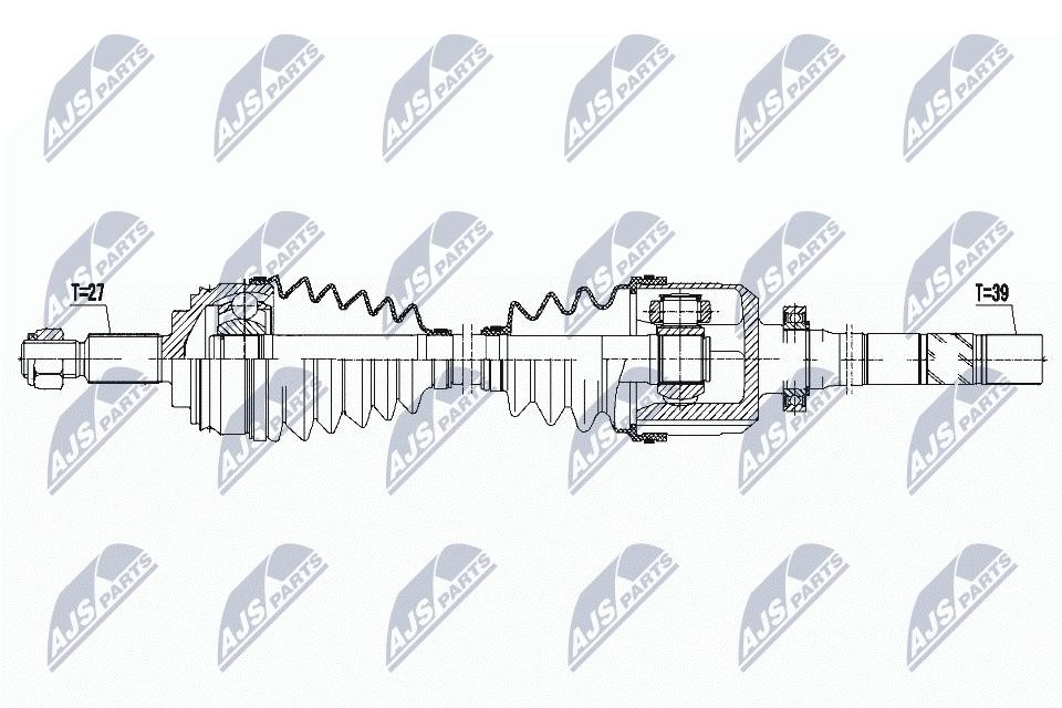 NTY Drive Shaft NPW-RE-085 For Renault Right Front Axle 39x27